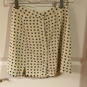 Cream and Black Skirt with Heart Design, For Love and Lemons, Women's Size Small